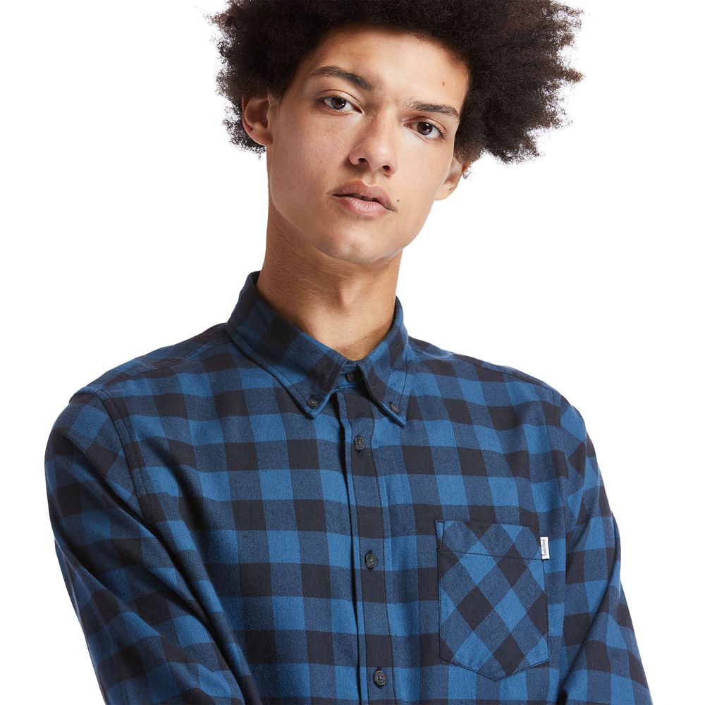 Camasi Timberland Barbati Bleumarin - Nashua River Long-Sleeve Flannel Check - Romania - PNXJHM602